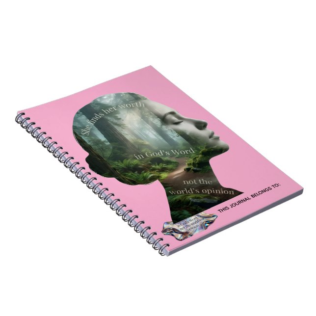 Carnet Conception de silhouette rose mignonne dans la foi (Côté Droit)