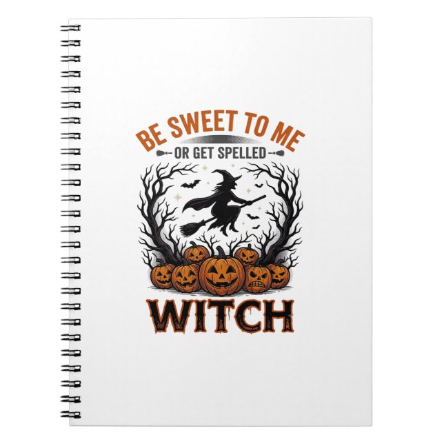 Carnet Conception de sorcière d'Halloween Sois gentil ou  (Devant)