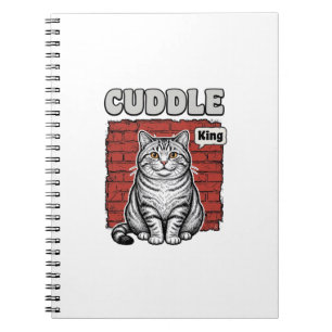 Carnet Conception de T-shirt de chat vintage Cuddle King_