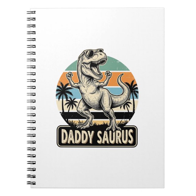 Carnet Conception de t-shirt de dinosaure rétro Papa Saur (Devant)
