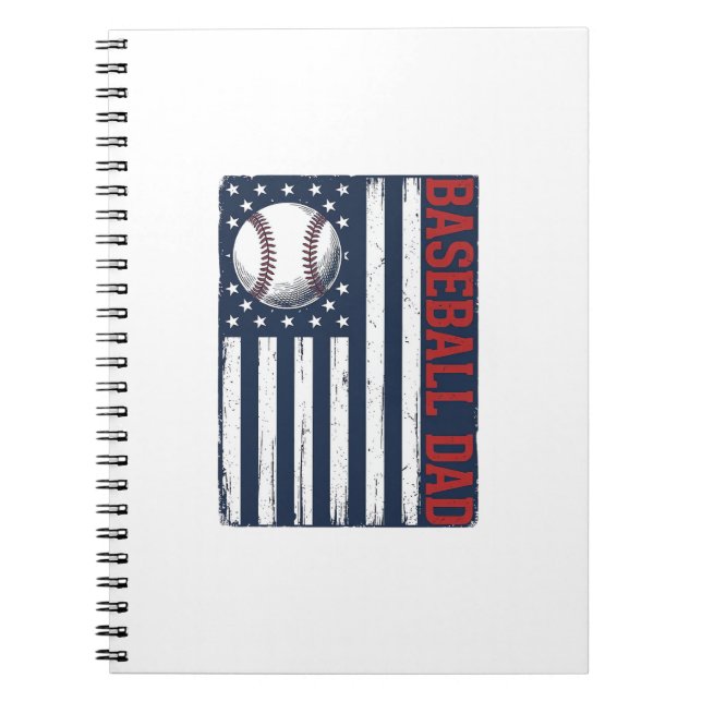 Carnet Conception de T-shirt de drapeau de papa de baseba (Devant)