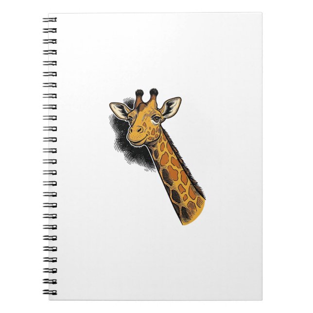 Carnet Conception de T-shirt de girafe mignon gravé vinta (Devant)