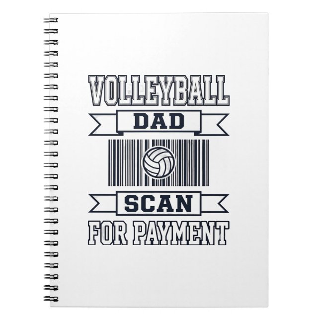 Carnet Conception de t-shirt drôle pour papa de volley-ba (Devant)