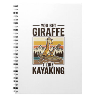 Carnet Conception de T-shirt drôle vintage de kayak giraf