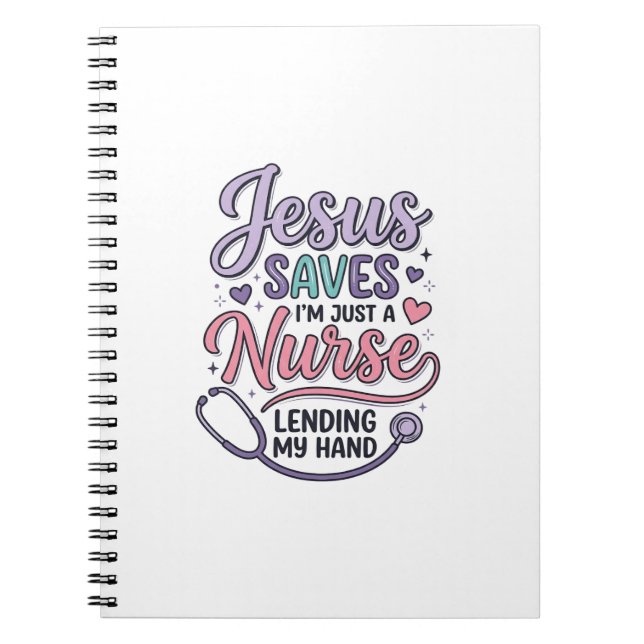Carnet Conception de t-shirt Jésus Sauve l'infirmière Foi (Devant)