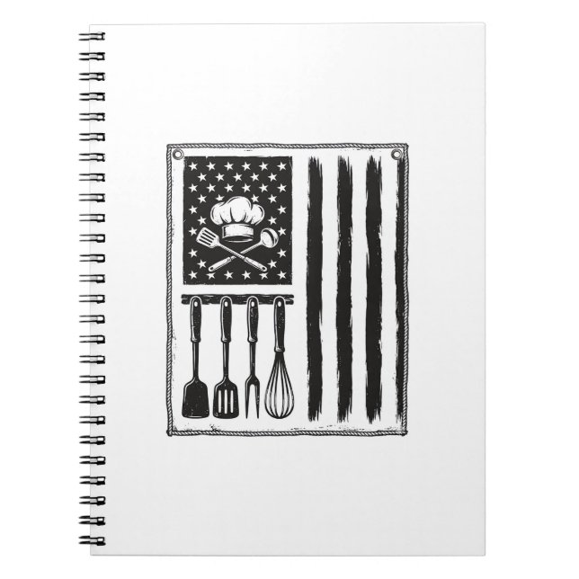 Carnet Conception de T-shirt Ustensiles de Cuisine Drapea (Devant)