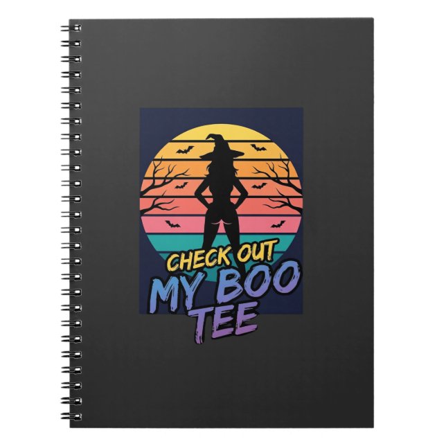 Carnet Conception de tee-shirt Halloween Check Out My Boo (Devant)