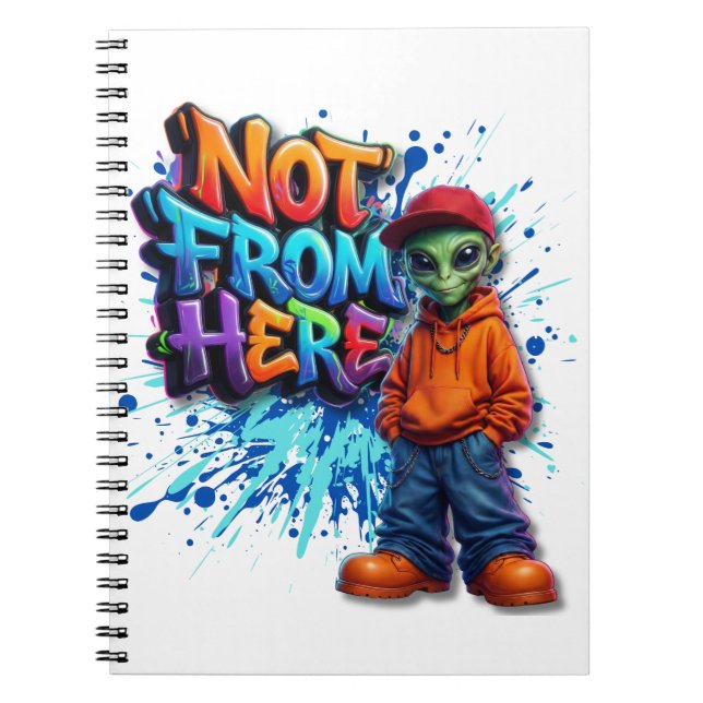 Carnet Conception de tenue de rue d'alien drôle pas d'ici (Devant)