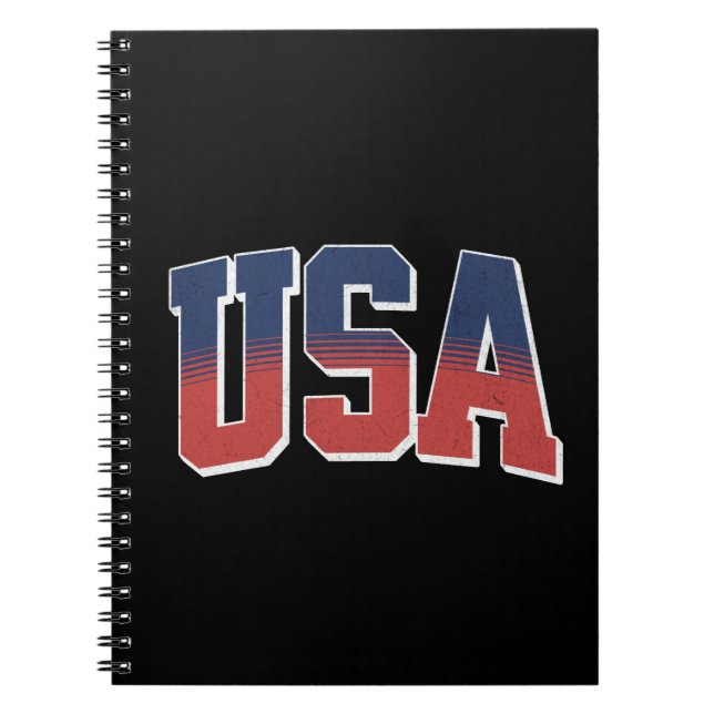 Carnet conception de texte de grunge aux États-Unis (Devant)