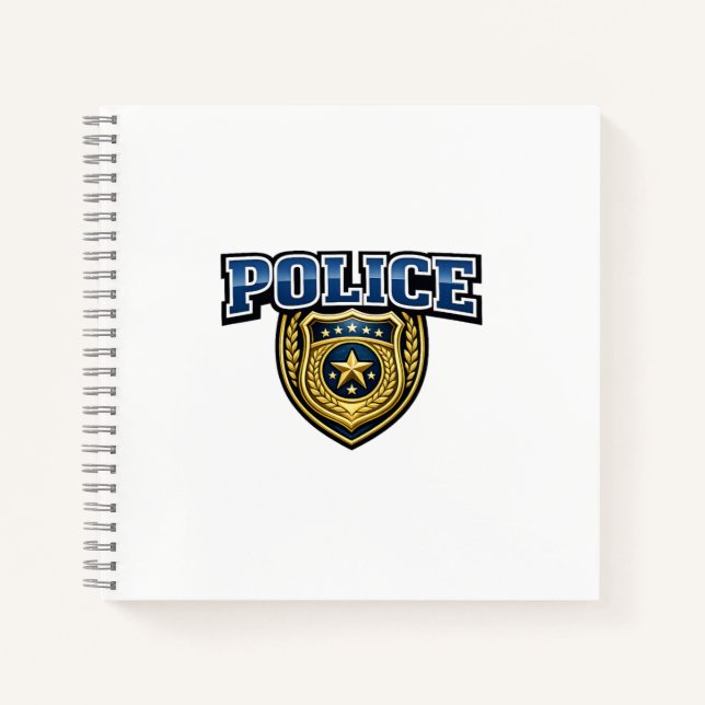 Carnet Conception de texte gras pour insigne de police (Devant)