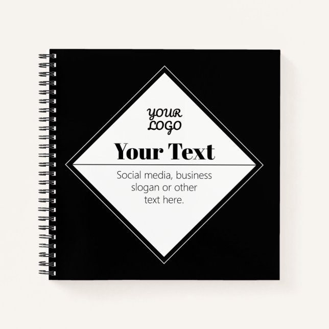 Carnet Conception de texte moderne éditable & Votre logo (Devant)