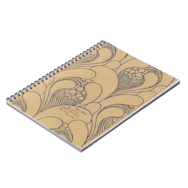 Carnet Conception de tissu de Koloman Moser- avec floral (Côté gauche)