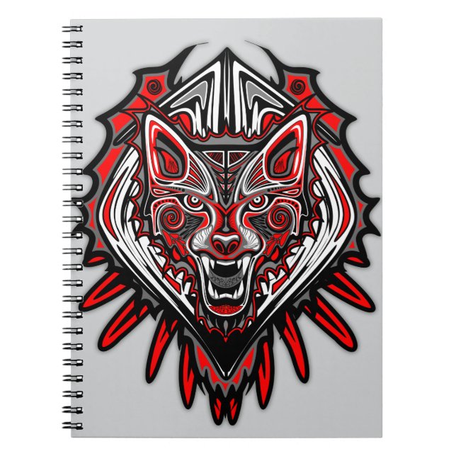 Carnet Conception de totem tribal Haida Loup (Devant)
