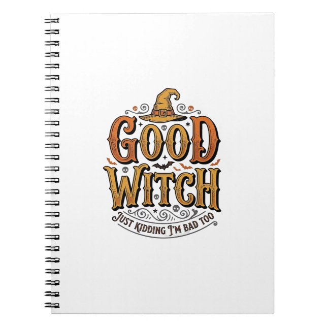 Carnet Conception de typographie Halloween sorcière genti (Devant)