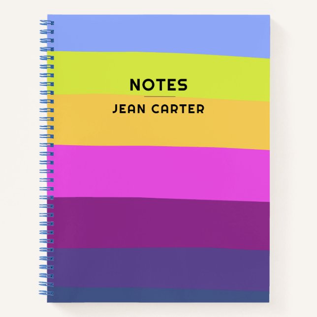 Carnet Conception de vague colorée Texte personnalisé (Devant)