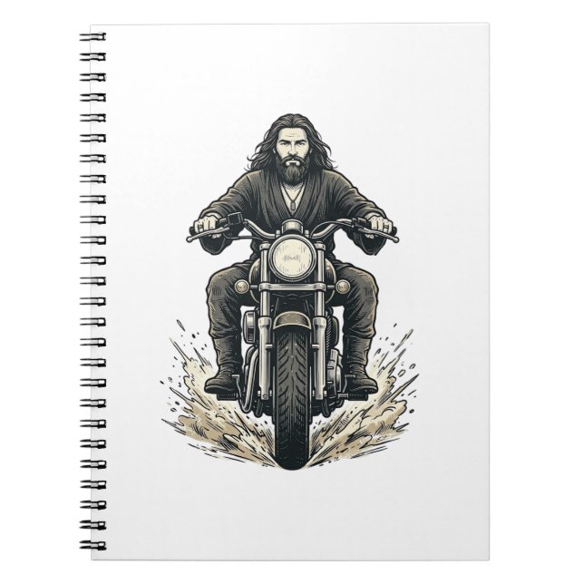 Carnet Conception de vecteur de cavalier de moto de gravu (Devant)