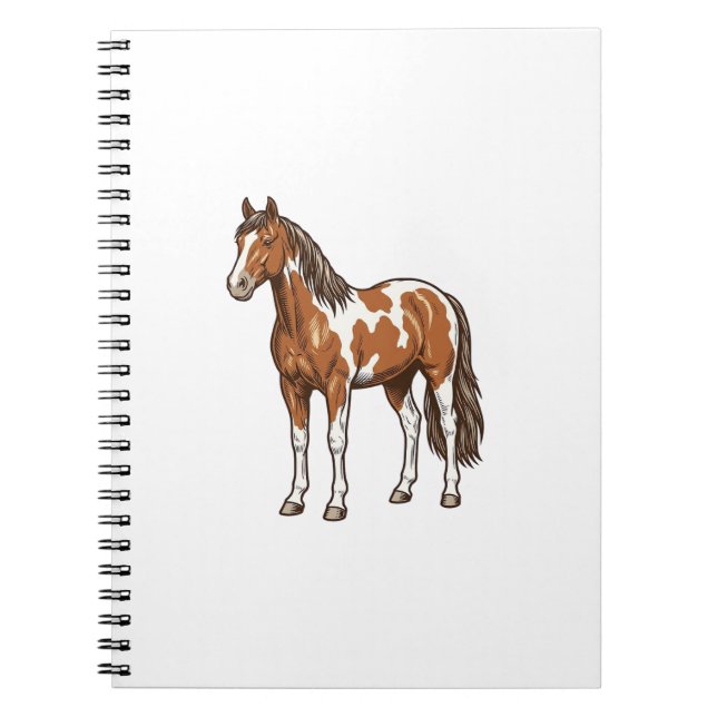 Carnet Conception de vecteur de cheval Pinto gravé antiqu (Devant)
