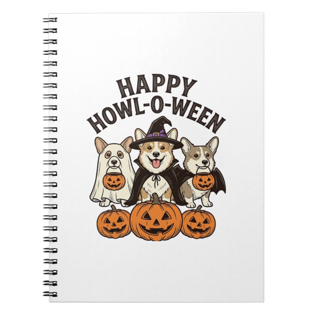 Carnet Conception de vecteur de chien de Halloween de Cor (Devant)