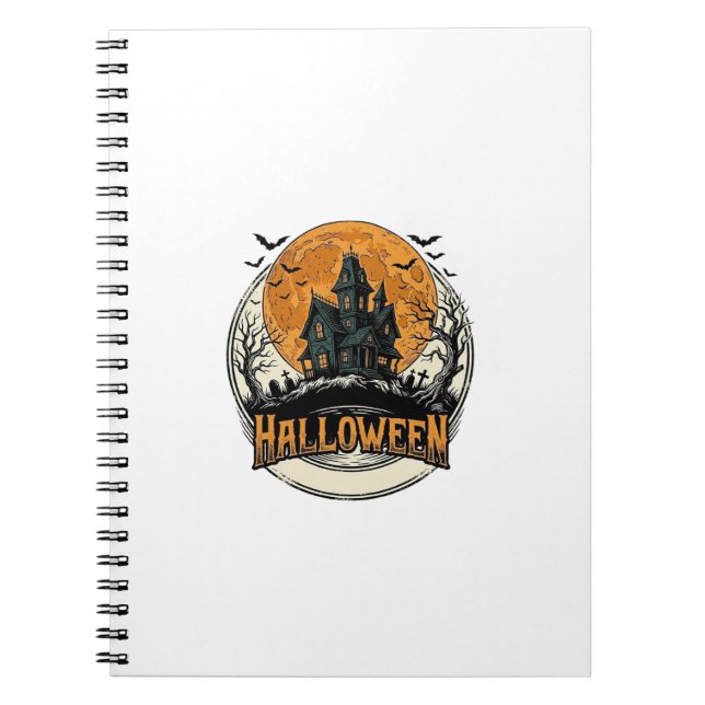 Carnet Conception de vecteur de maison hantée Halloween v (Devant)