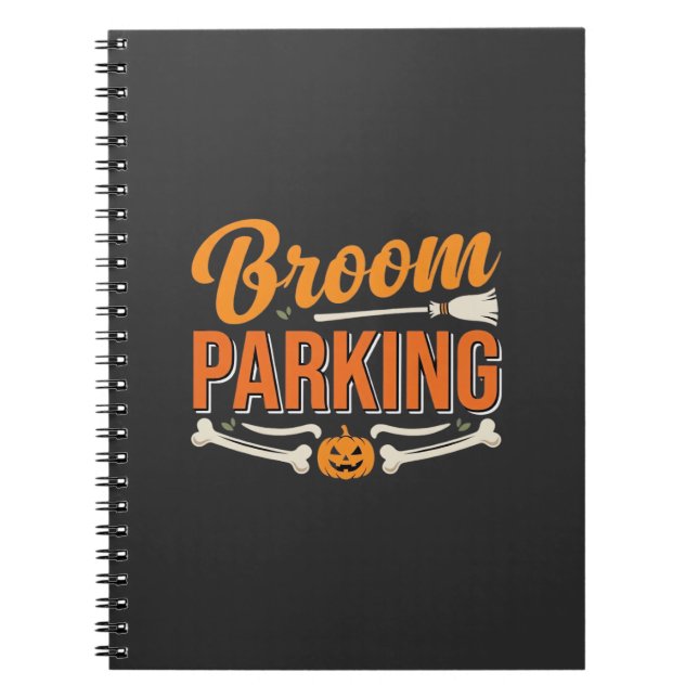 Carnet Conception de vecteur de parking balai Halloween_1 (Devant)