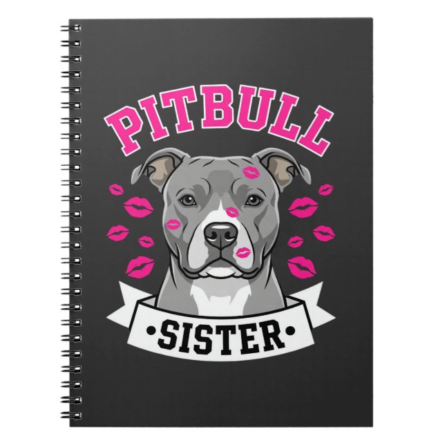 Carnet Conception de vecteur de sœur de Pitbull amoureuse (Devant)