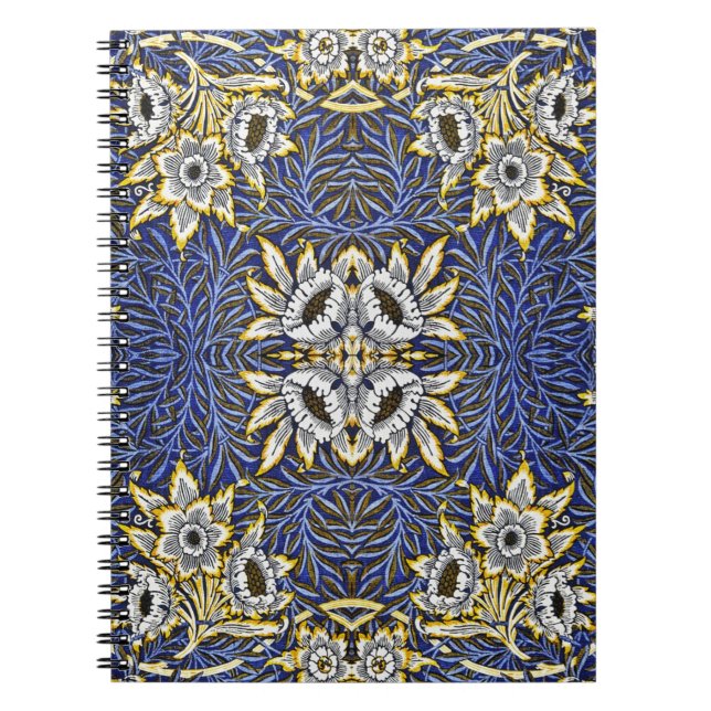 Carnet Conception de William Morris Tulipe Saules Bleu et (Devant)
