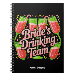 Carnet Conception d'équipe de boisson de mariée pour ente