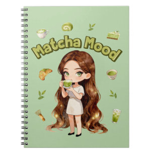 Carnet Conception d'esthétique Matcha Mood Vibes de thé v