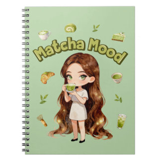 Carnet Conception d'esthétique Matcha Mood Vibes de thé v