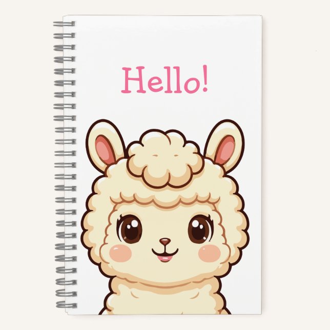Carnet Conception d'illustration de lama mignon (Recto)