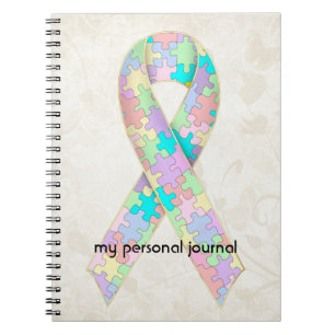 Carnet Conception douce de conscience de ruban d'autisme