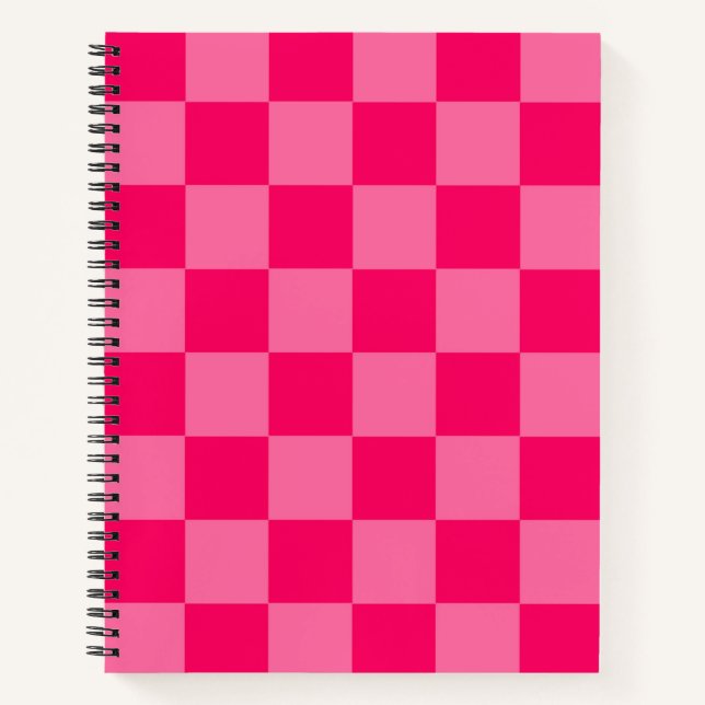 Carnet Conception du Motif du vérificateur rose clair et  (Devant)