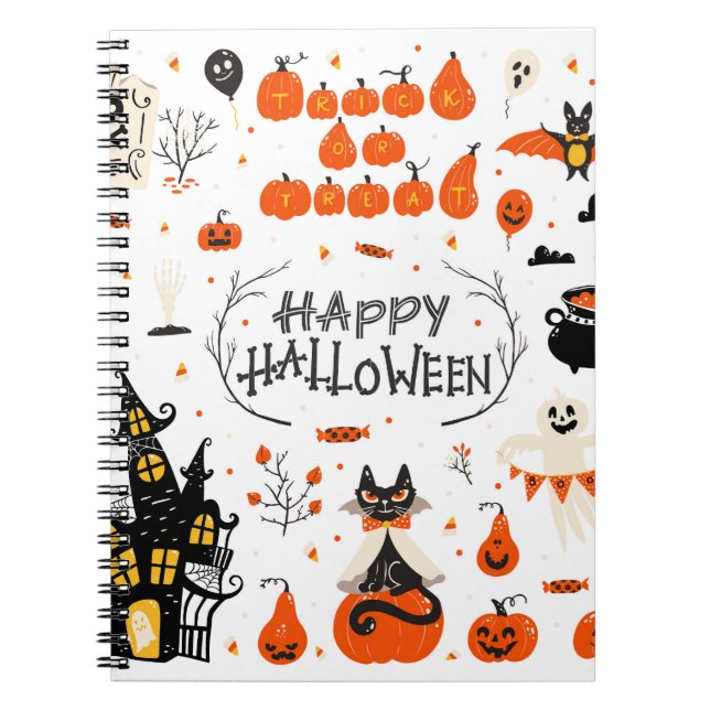 Carnet Conception d'un jeu Vintage d'éléments Halloween (Devant)