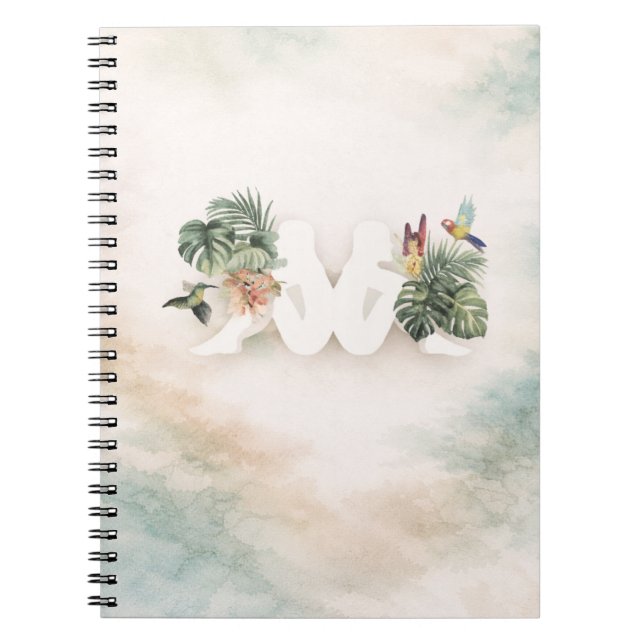 Carnet Conception esthétique de feuilles et d'oiseaux tro (Devant)