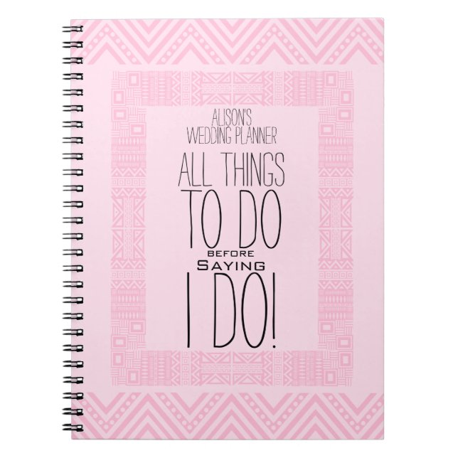 Carnet Conception ethnique Wedding planner personnalisé 2 (Devant)