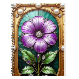 Carnet Conception florale dans un cadre doré