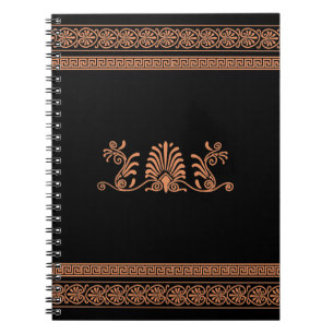 Carnet Conception florale noire et orange de style du