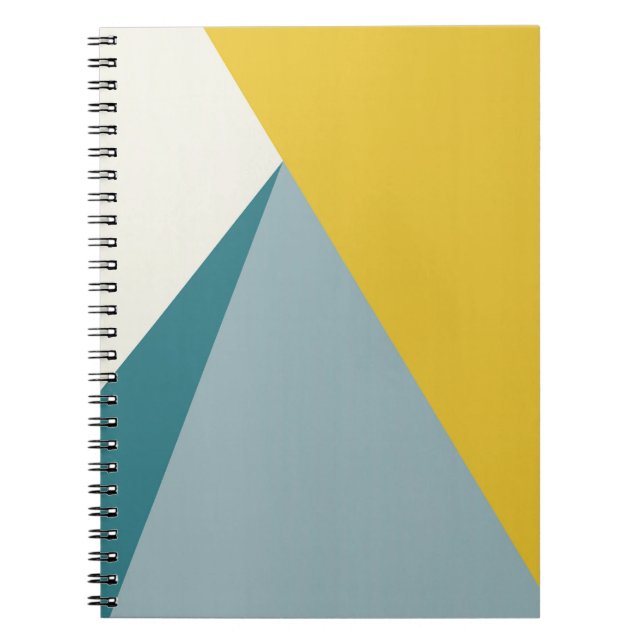 Carnet Conception géométrique moderne jaune et bleu (Devant)