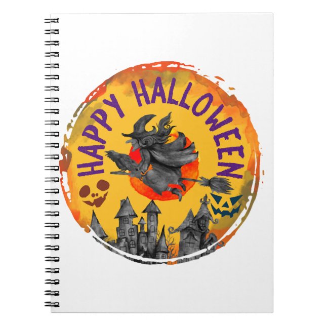 Carnet Conception Halloween Joyeux Halloween Sorcière (Devant)