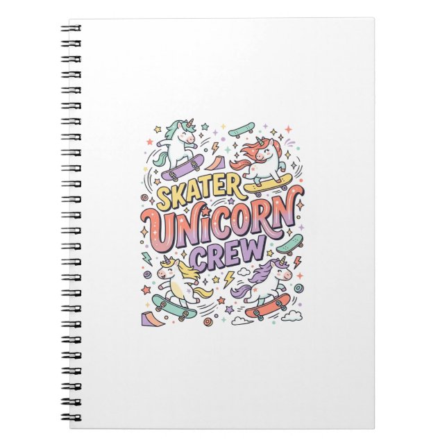 Carnet Conception Licorne Skateur Licorne Whimsy Zazzle (Devant)