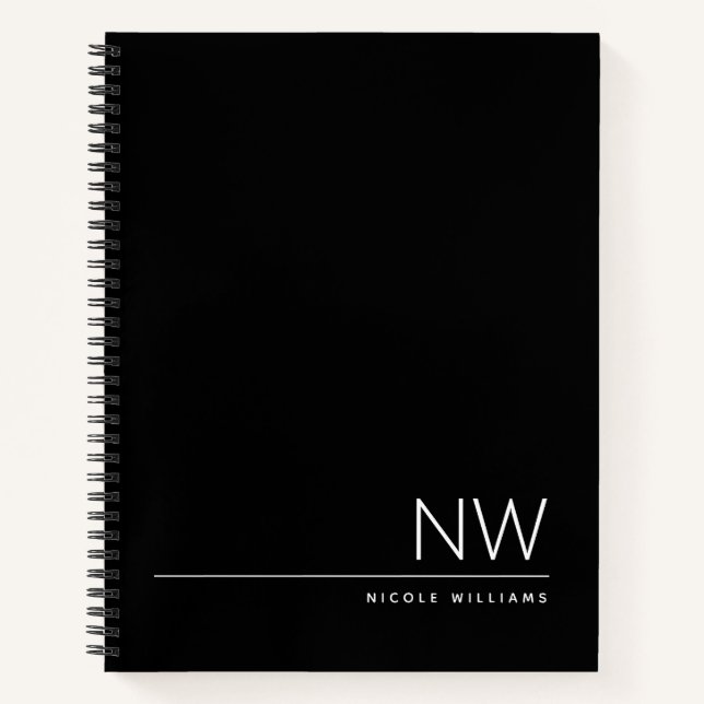 Carnet Conception minimaliste simple en noir et blanc (Devant)