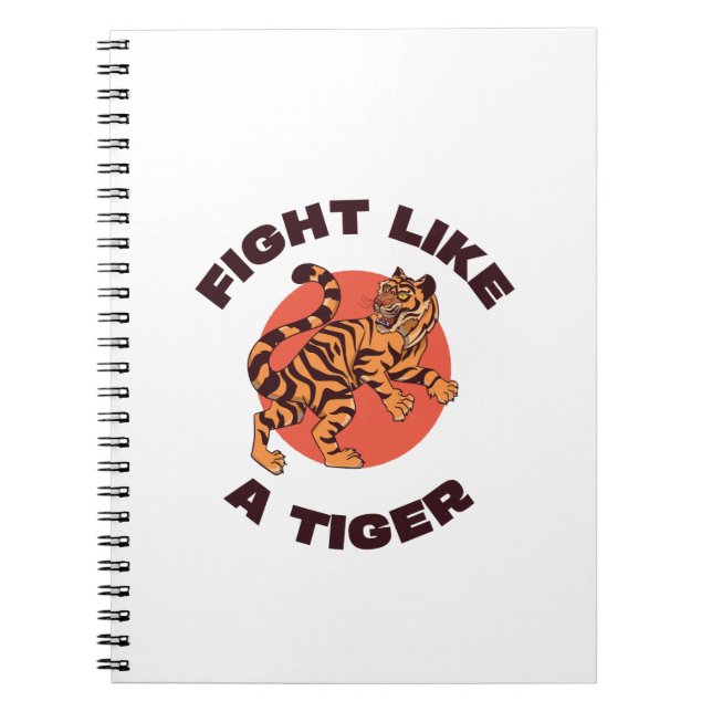 Carnet Conception Motivationnelle Combattre Comme un Tigr (Devant)