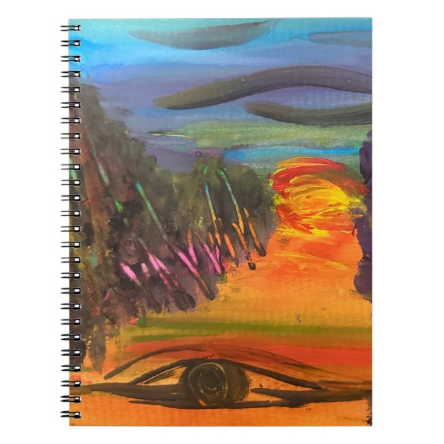 Carnet Conception peinte à la main Horizon Âme  (Devant)