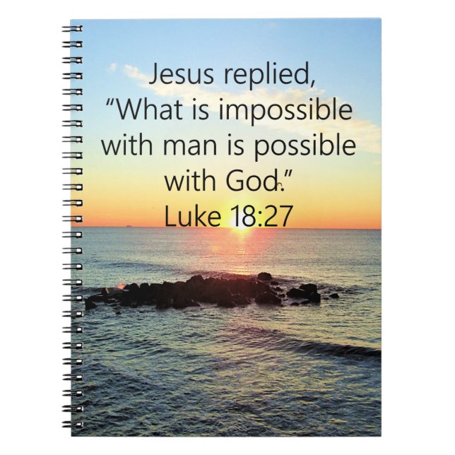 CARNET CONCEPTION PHOTO DE LUKE 18:27 DU LEVER (Devant)