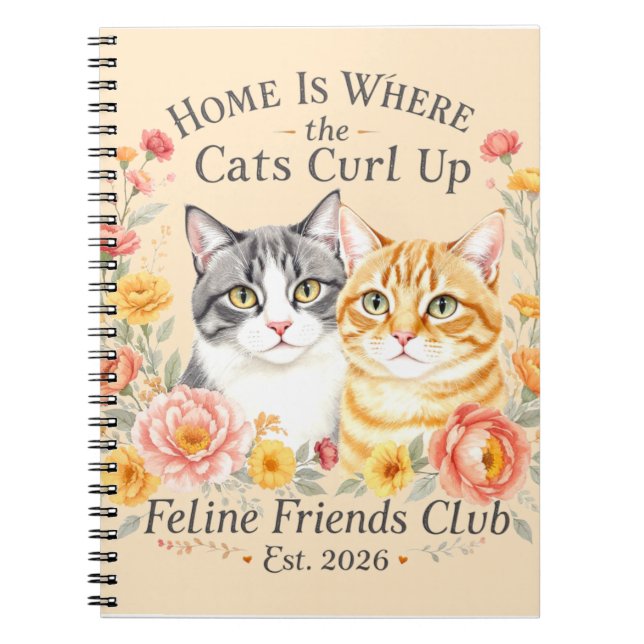 Carnet Conception pour les amoureux des chats tabby gris  (Devant)