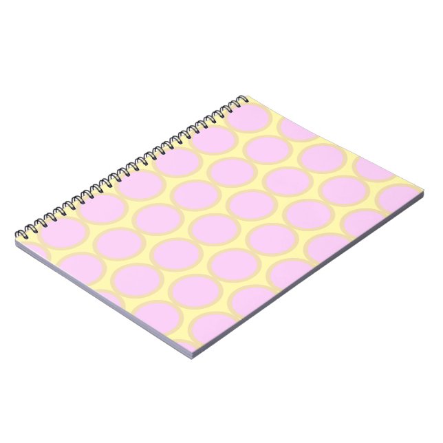 Carnet Conception Rose & Jaune Points Rétro  (Côté gauche)