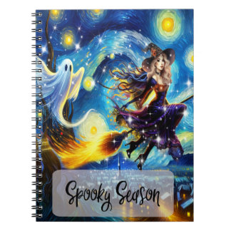 Carnet Conception sorcière de nuit étoilée pour Halloween