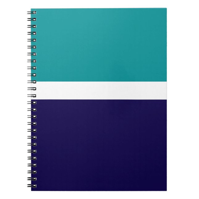 Carnet Conception turquoise de blocs de couleur bleu blan (Devant)