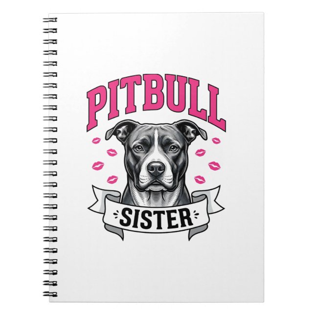 Carnet Conception vectorielle de sœur Pitbull amateur de  (Devant)