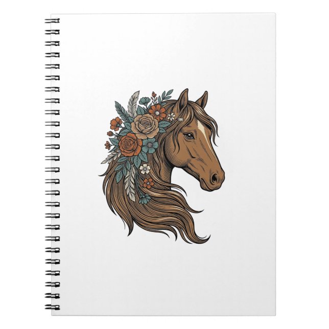 Carnet Conception vectorielle de tête de cheval floral vi (Devant)